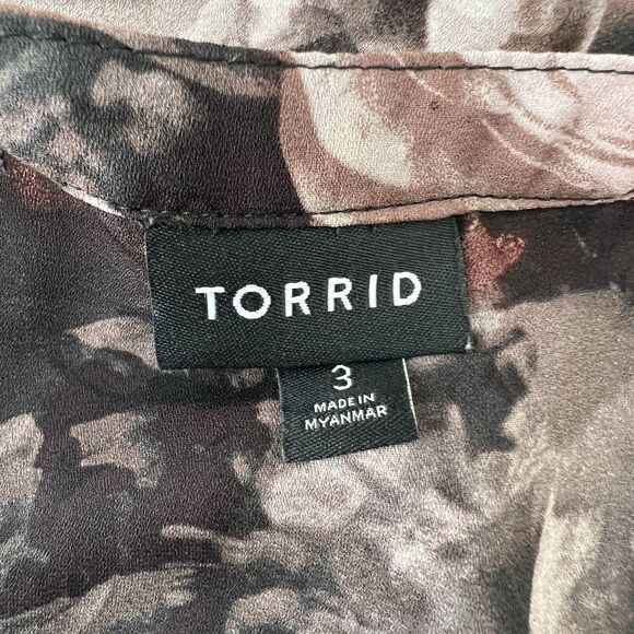 Torrid Blouse Georgette Bow Tie Floral Polyester Multicolored Women's Size 3x - Picture 5 of 7